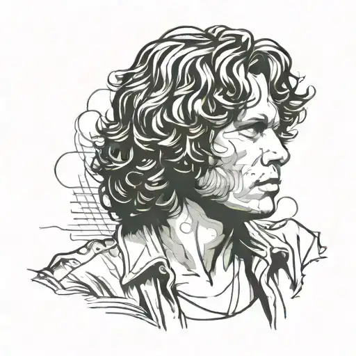 Portrait Of Jim Morrison In Minimalism Style Draw