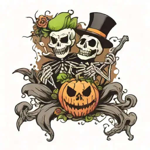 Lock Shock And Barrel With Jack Skeleton Holding