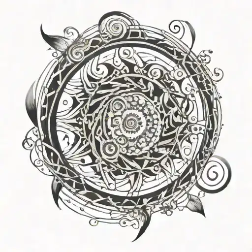 Unalome Geometric Spiral Gritty Whimsical Music