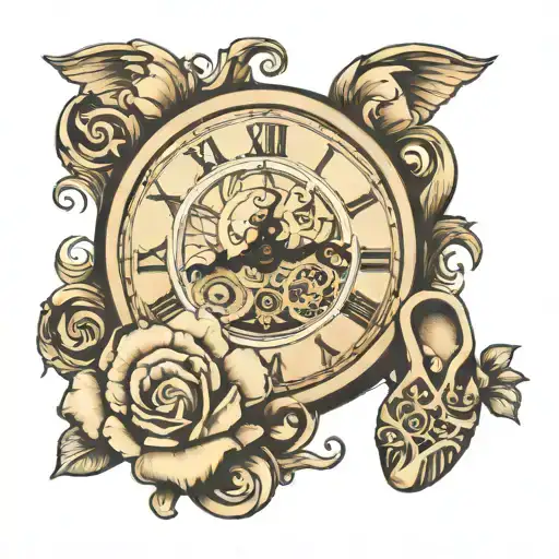 Clock Showing 12 34 With Baby Footprint Inside