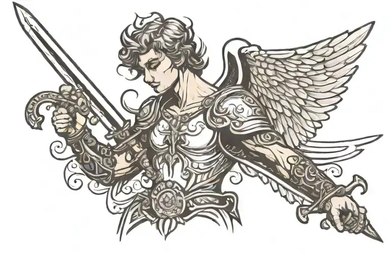 Angel Holding A Sword