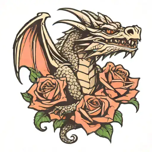 Dragon Holding A Rose