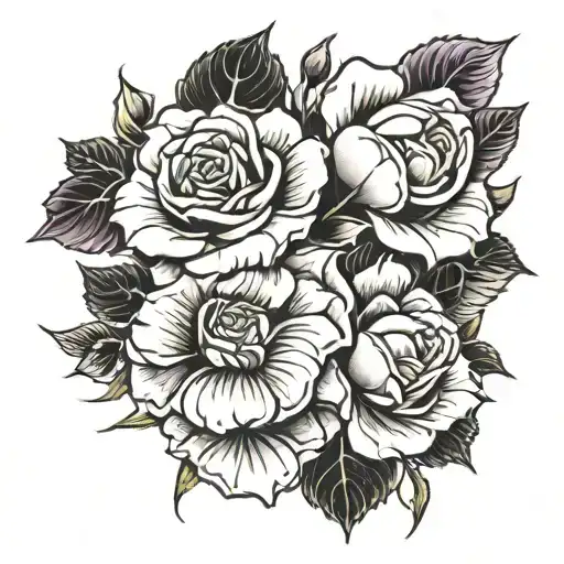 Japanese Styled Rose Intertwined