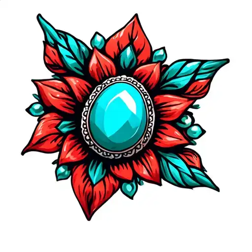 Western Turquoise And Red Jewlery