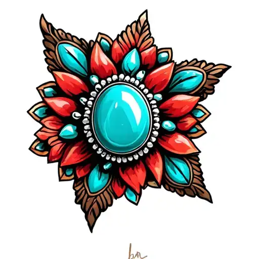 Western Turquoise And Red Jewlery