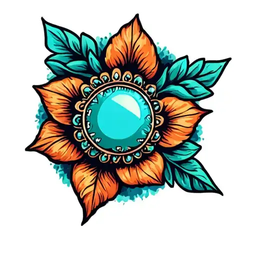 Circle Western Turquoise