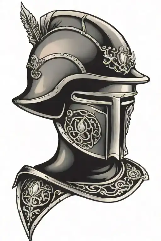 Medieval Soldier Helmet Adorned