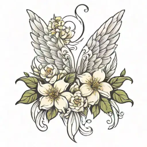 Angel Wings With Gardenia