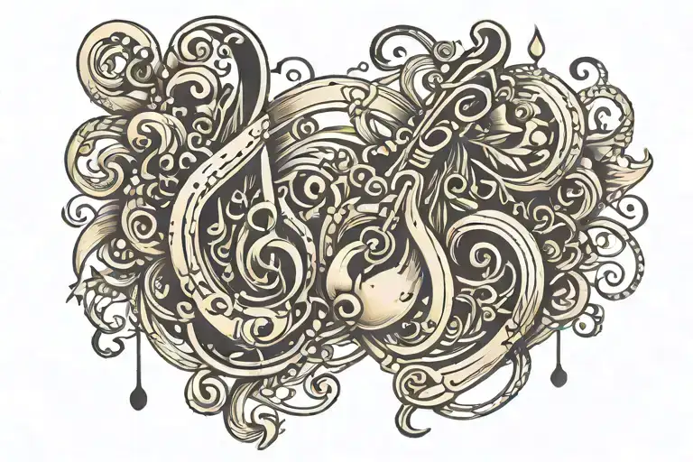 Music Note Intertwined Bullets Belt