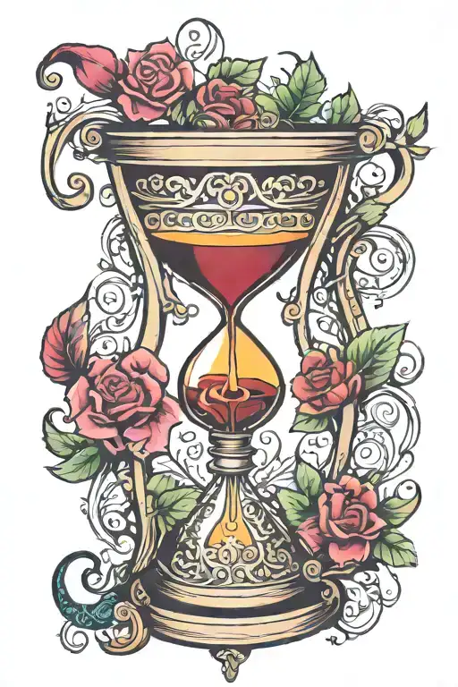 Hourglass Filled Wine Glass