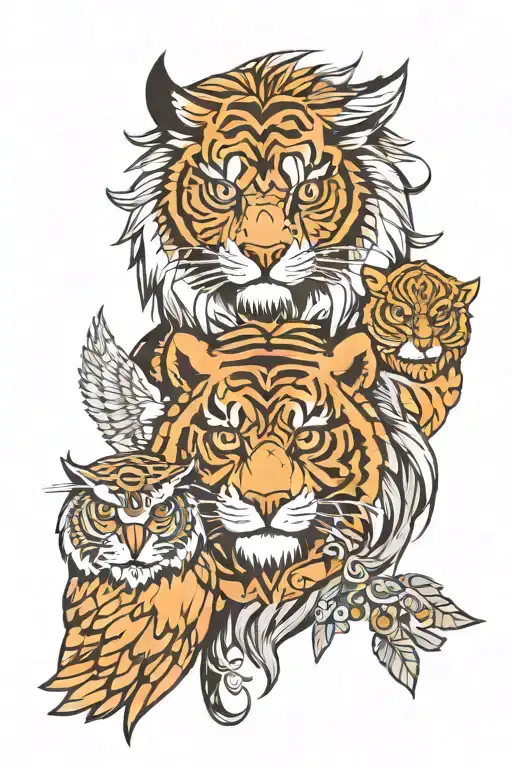 Owl Lion Tiger Eagle