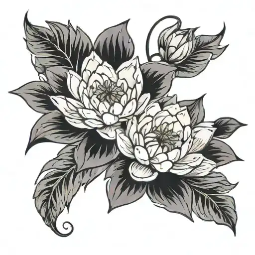 Water Lily And Carnation Spine