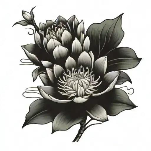 Water Lily And Carnation Spine