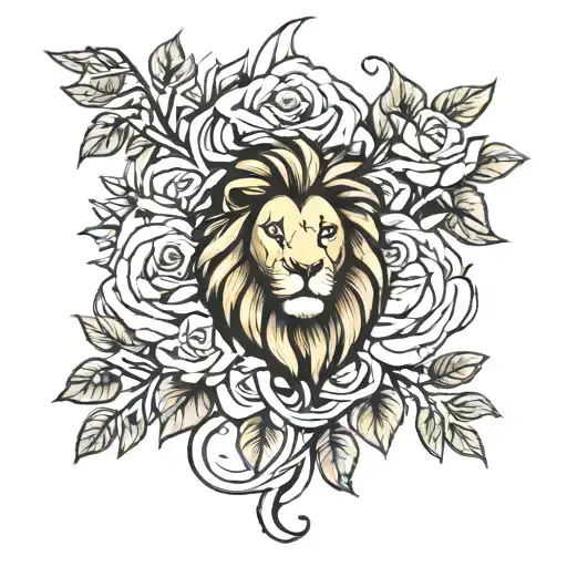 Lion And Rose