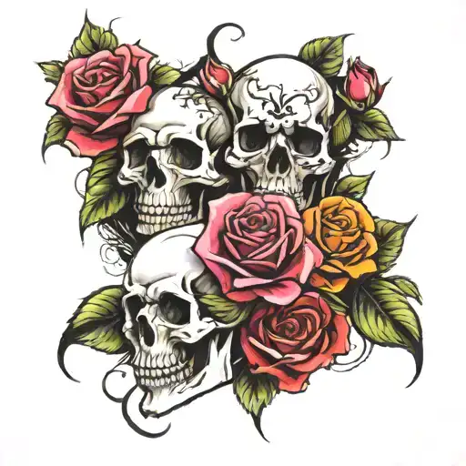 Skulls And Roses Gothic