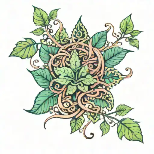 Ayahuasca Vine With Leaves