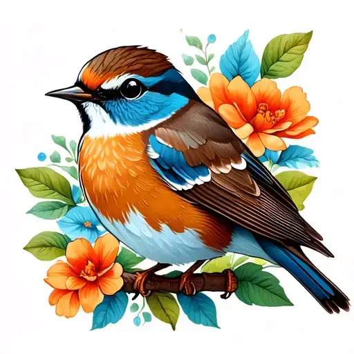 Bluethroat Bird Sitting