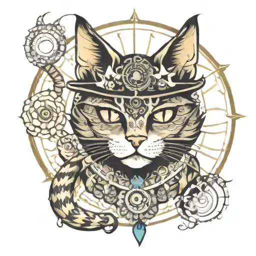 Bohemian Sun Witchy Cat Playing