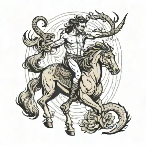 Centaur With Scorpion Tail With Two Leo Heads