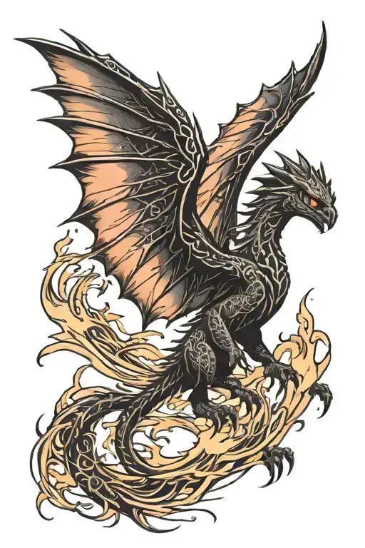 Toothless The Night Fury Emerging Like A Phoenix Rising From The Ashes