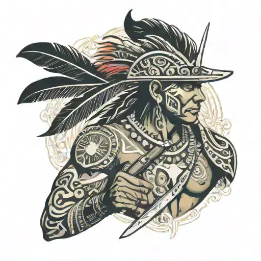 Native Puerto Rico Warrior Holding