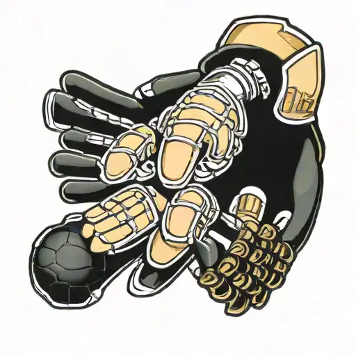 Gloves Goalkeeper And Ball Football Tattoo