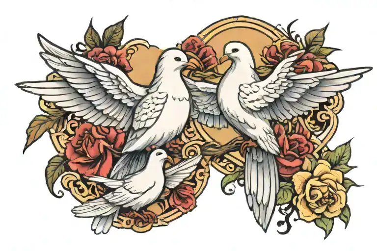 White Dove And The Good Shepherd Jesus