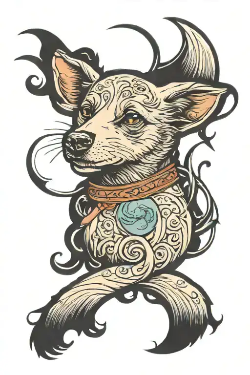 Shephard Dog Tail Look Like Moon Rising