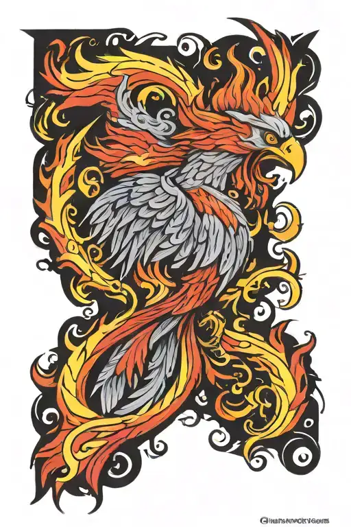 Phoenix And Flames Left Arm Sleeve