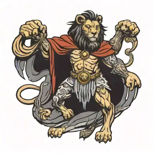 Gladitor Fighting Lion