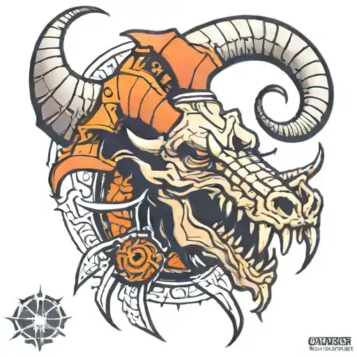 Scorpions Face With Capricorn Horns