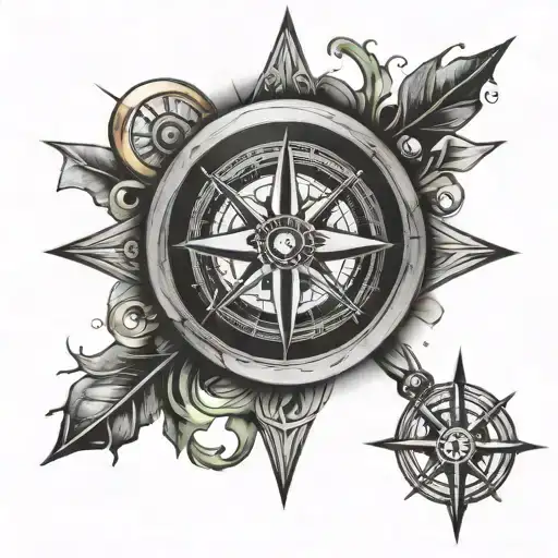 Compass With A Cross Intertwined