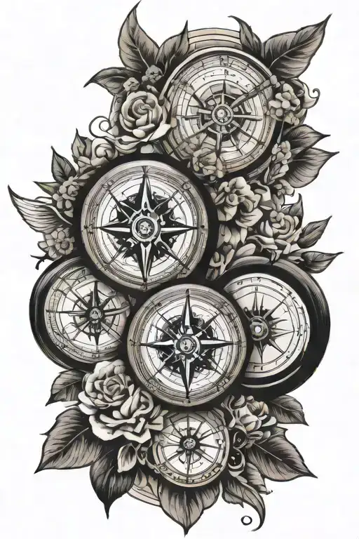 Three Goddes Compass Surrounded