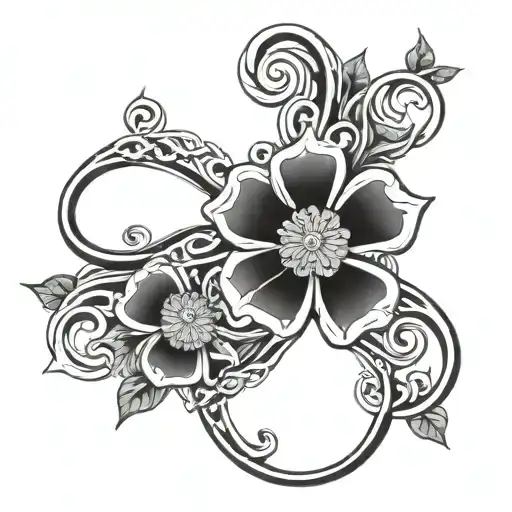 Flower With Infinity Symbol In A Celtic Style