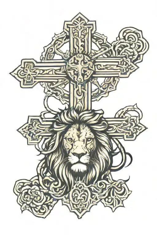 Lion And Cross Of Jesus Christ