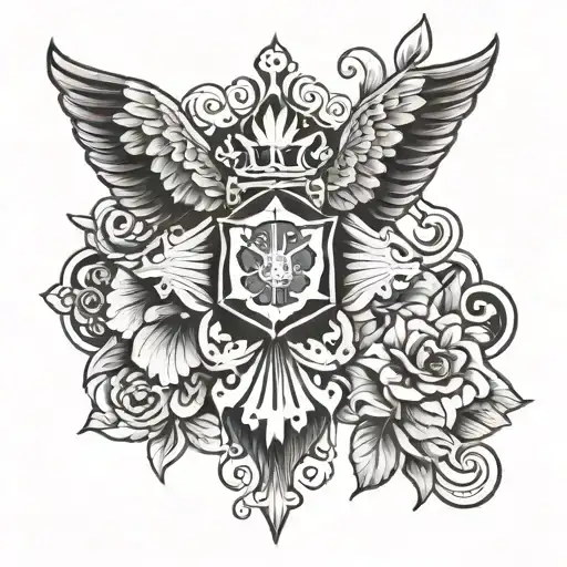 Portugal Themed Small Black And White Tattoo Design