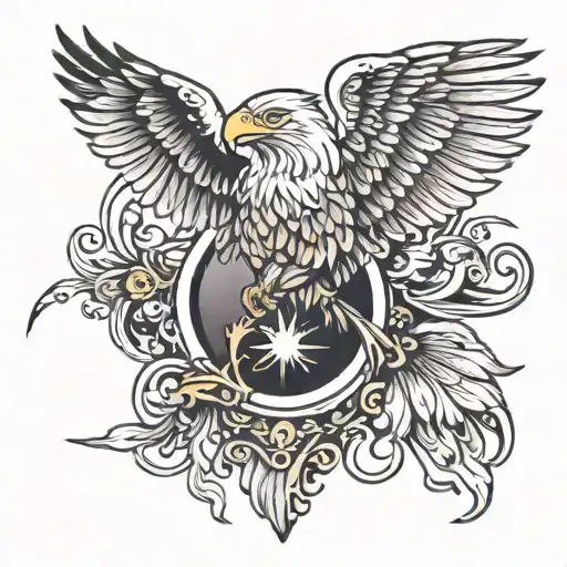 Mirror And Eagle Flying