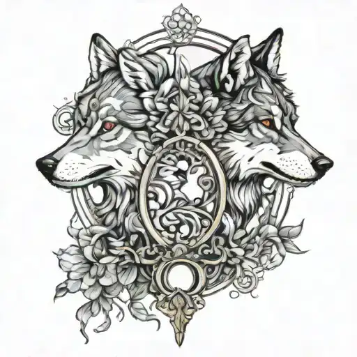 2 Mirror And Wolf Between Mirror Looking Forward