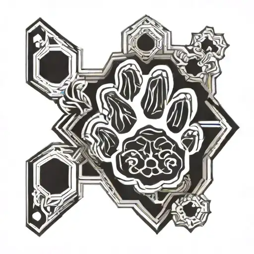Dog Paw Hexagon Talisman