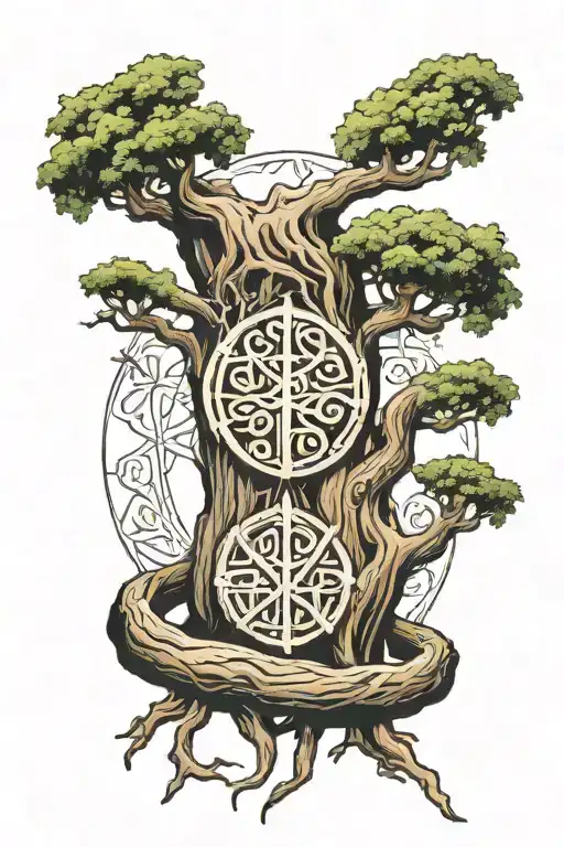 Elden Ring Rune With A Tree Growing From The Top