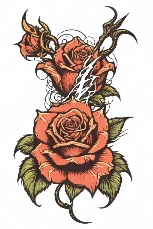 Rose With Lightning Behind