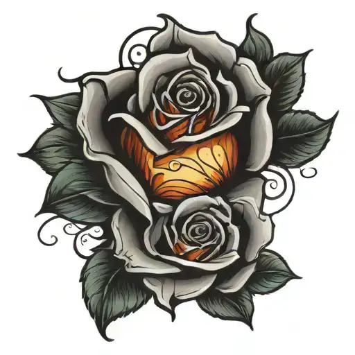 Note Rose Where Upper Half Is Burnt And The Other Half Is Fine