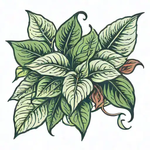 Pothos Plant Top View