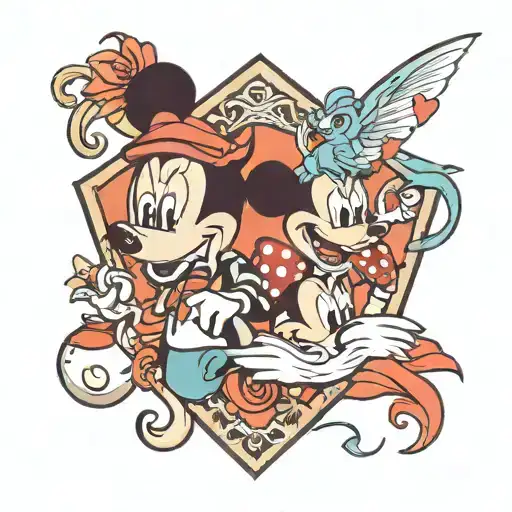 Fine Line Disney Tattoo Design