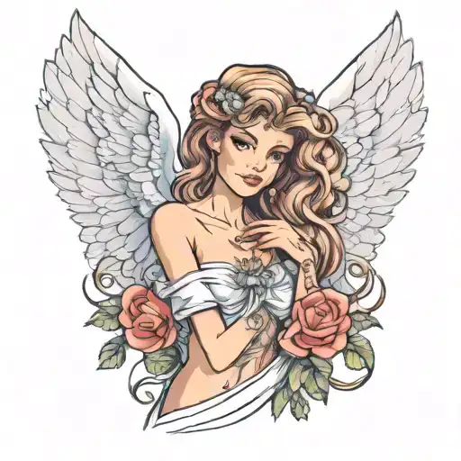 An Attractive Angel Playing