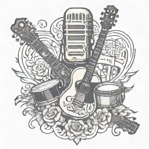 Jcd Guitar Microphone Drums Jgf Initials