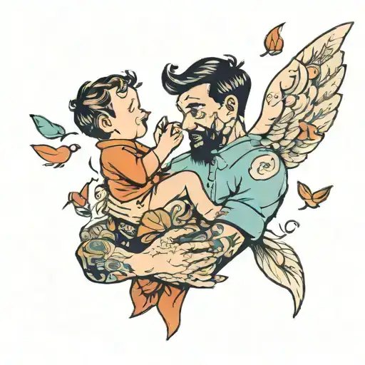 Father Giving Pieces Of Himself To Child