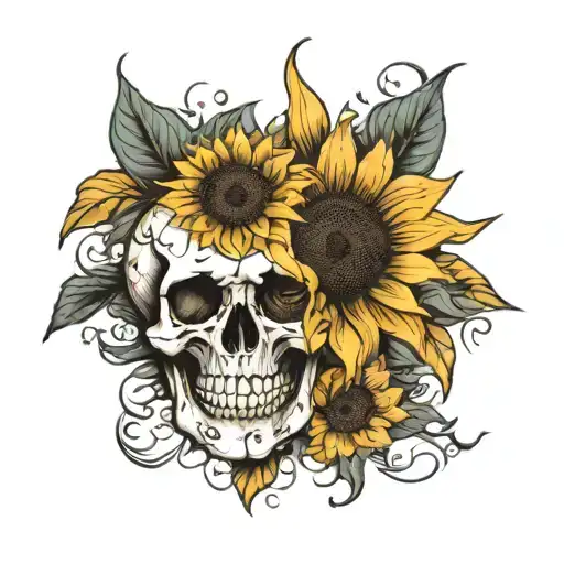 Sunflower And Skull