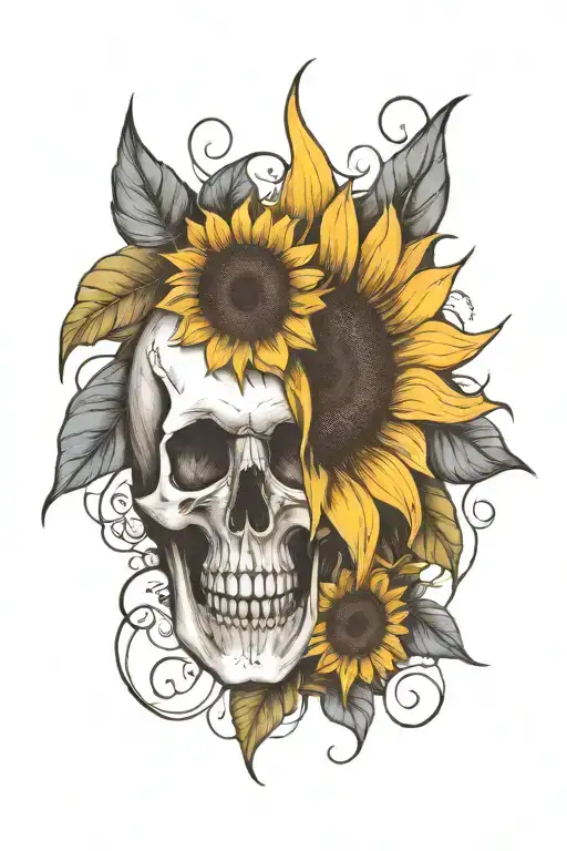 Sunflower And Skull