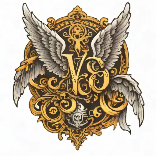 Angel Wings With Y Letters Forming